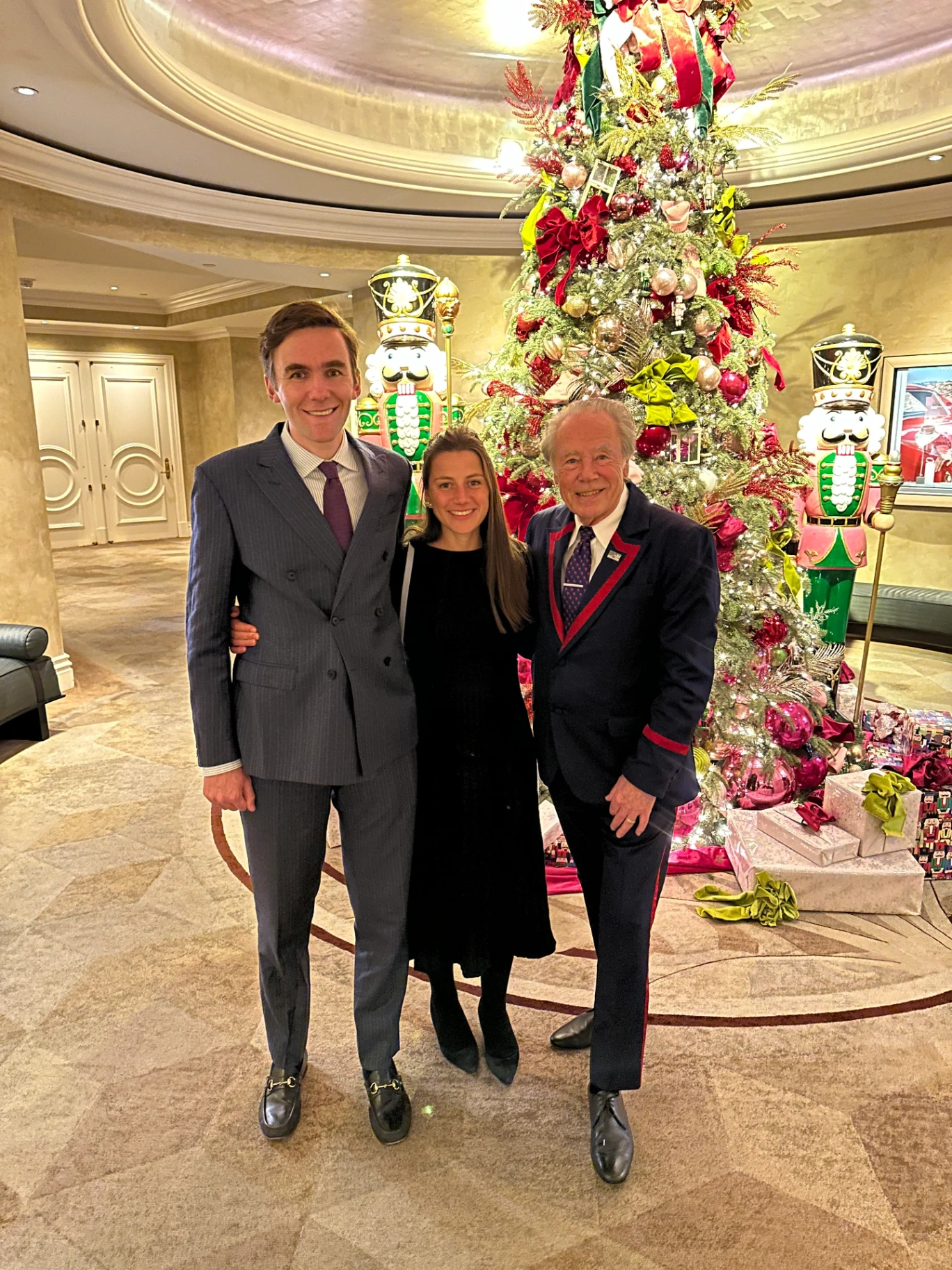 Tom and Deborah Cridland with Nigel Olsson at Christmas