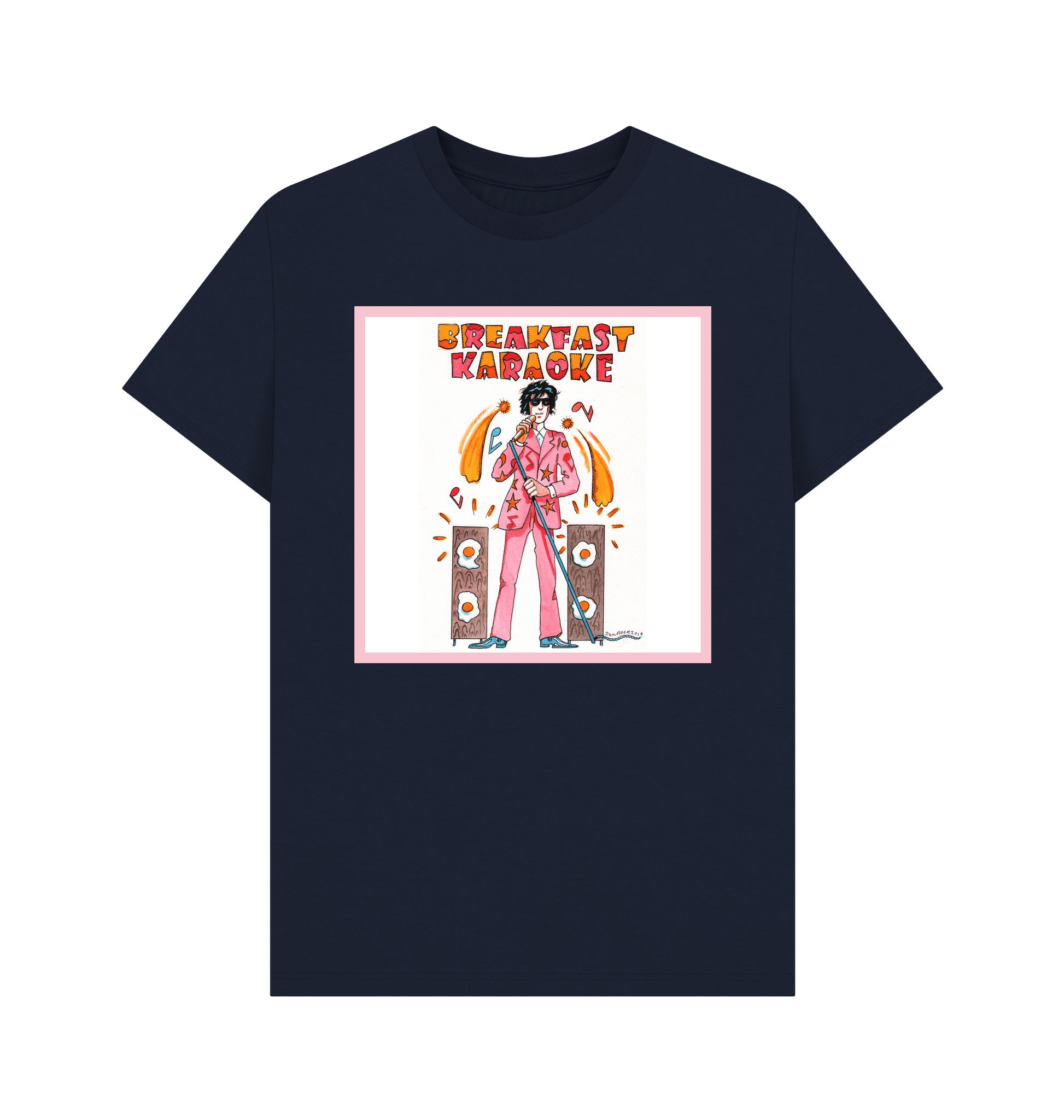 Navy Blue Printed T-shirt Front