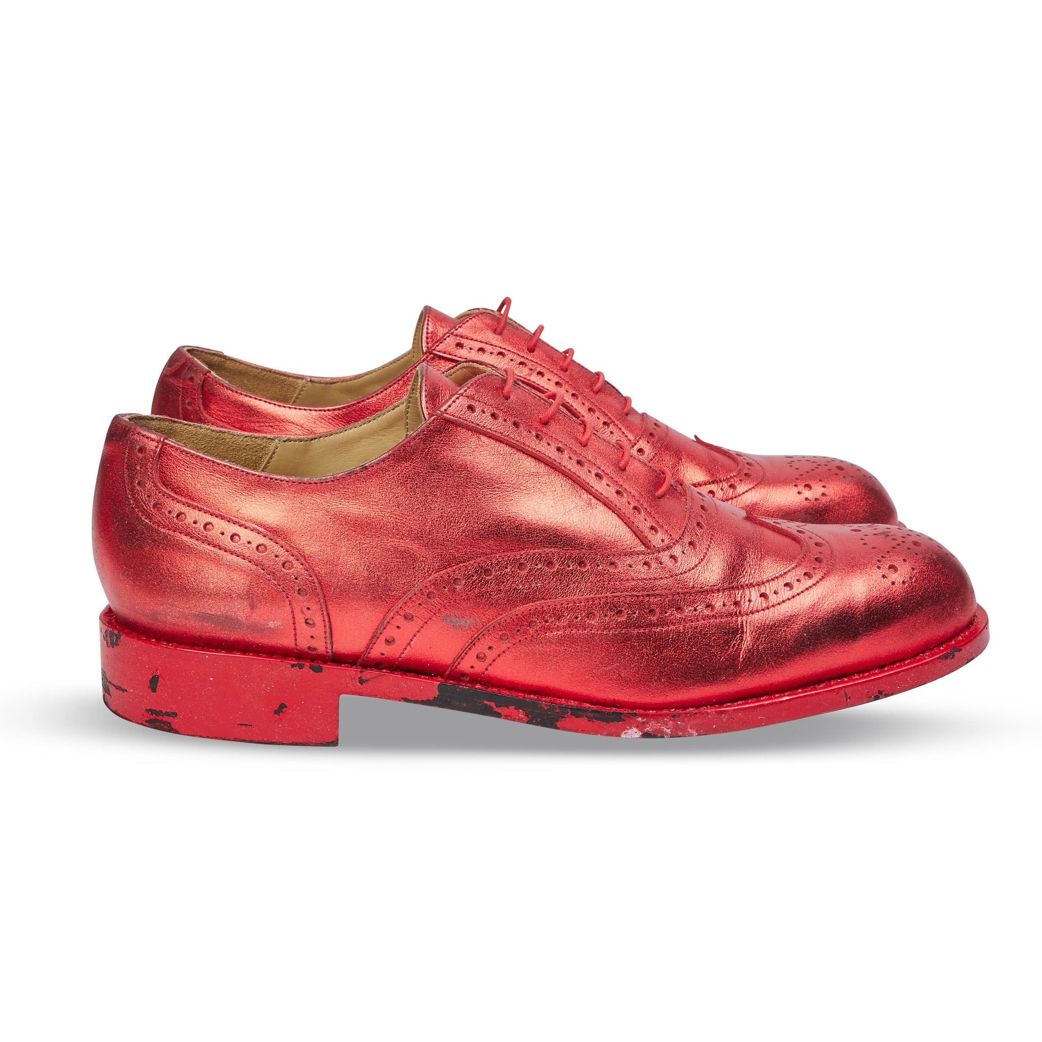 Red Metallic Brogues