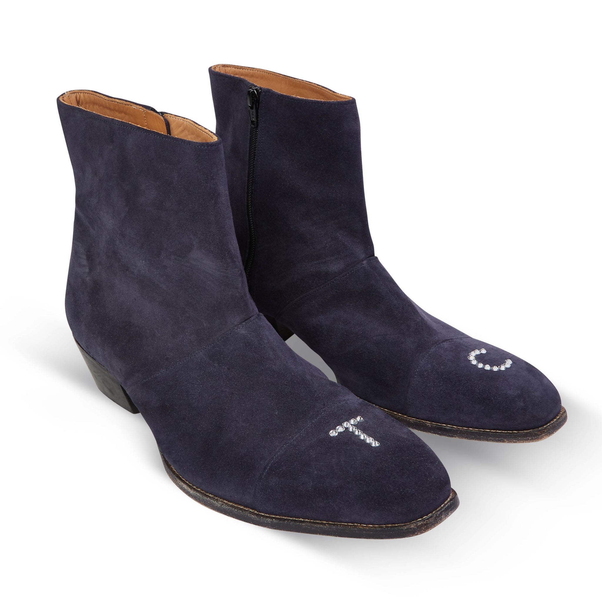 Blue Suede Beatle Boots