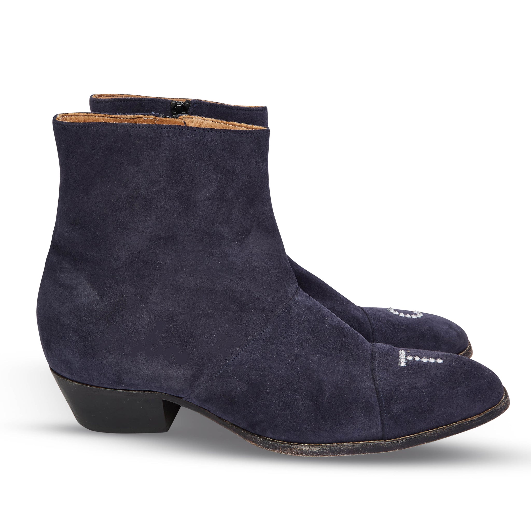 Blue Suede Beatle Boots