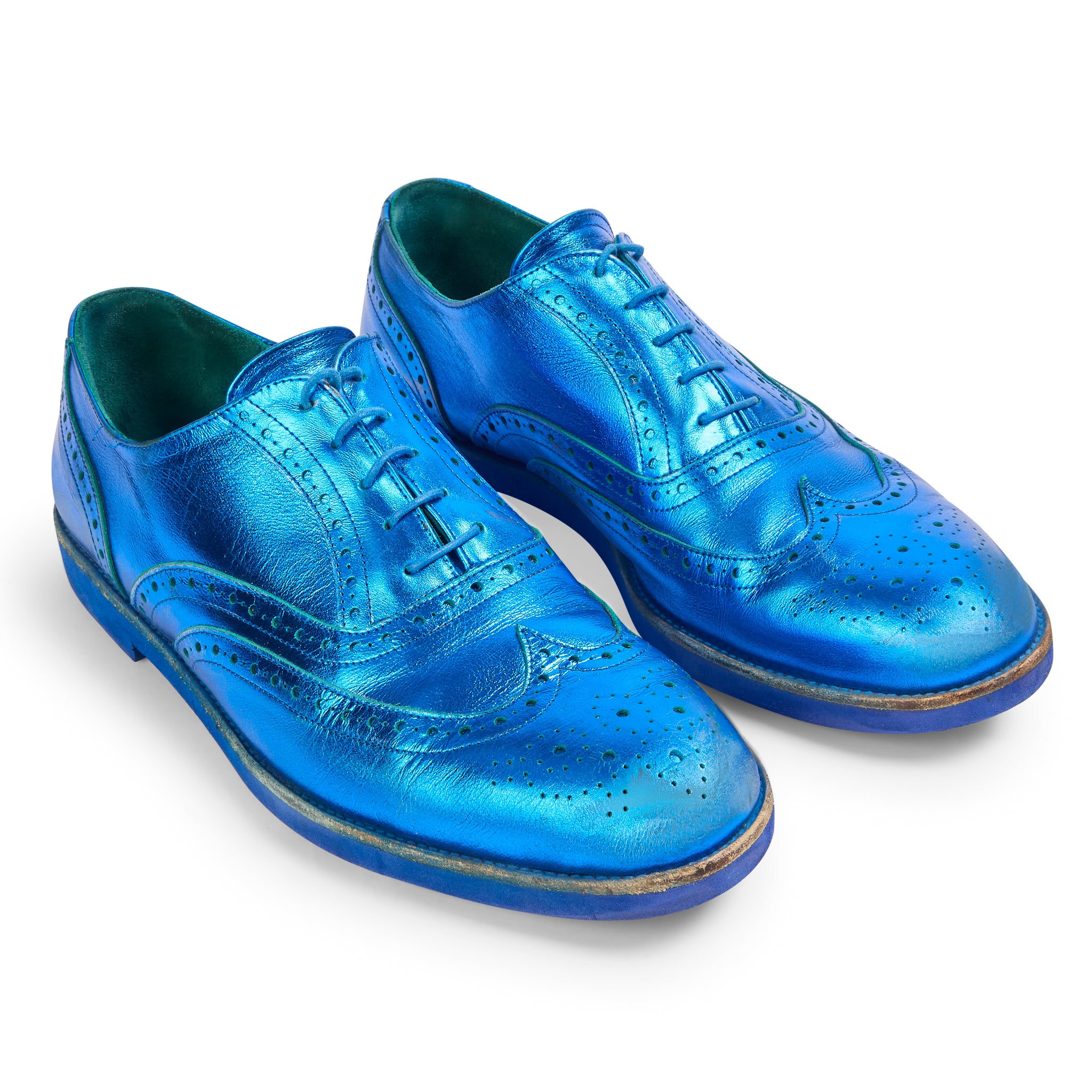 Blue Metallic Brogues