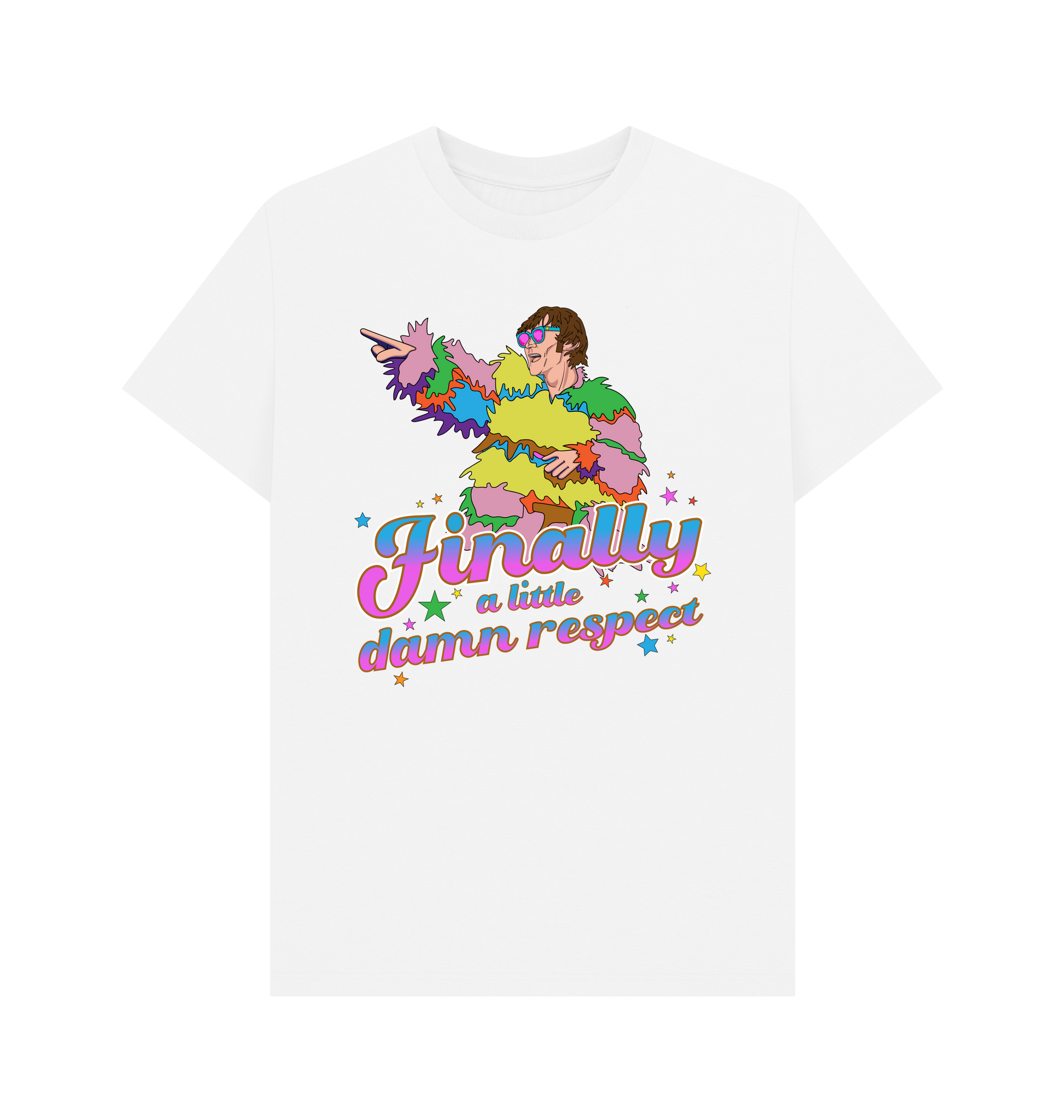 White Printed T-shirt Front