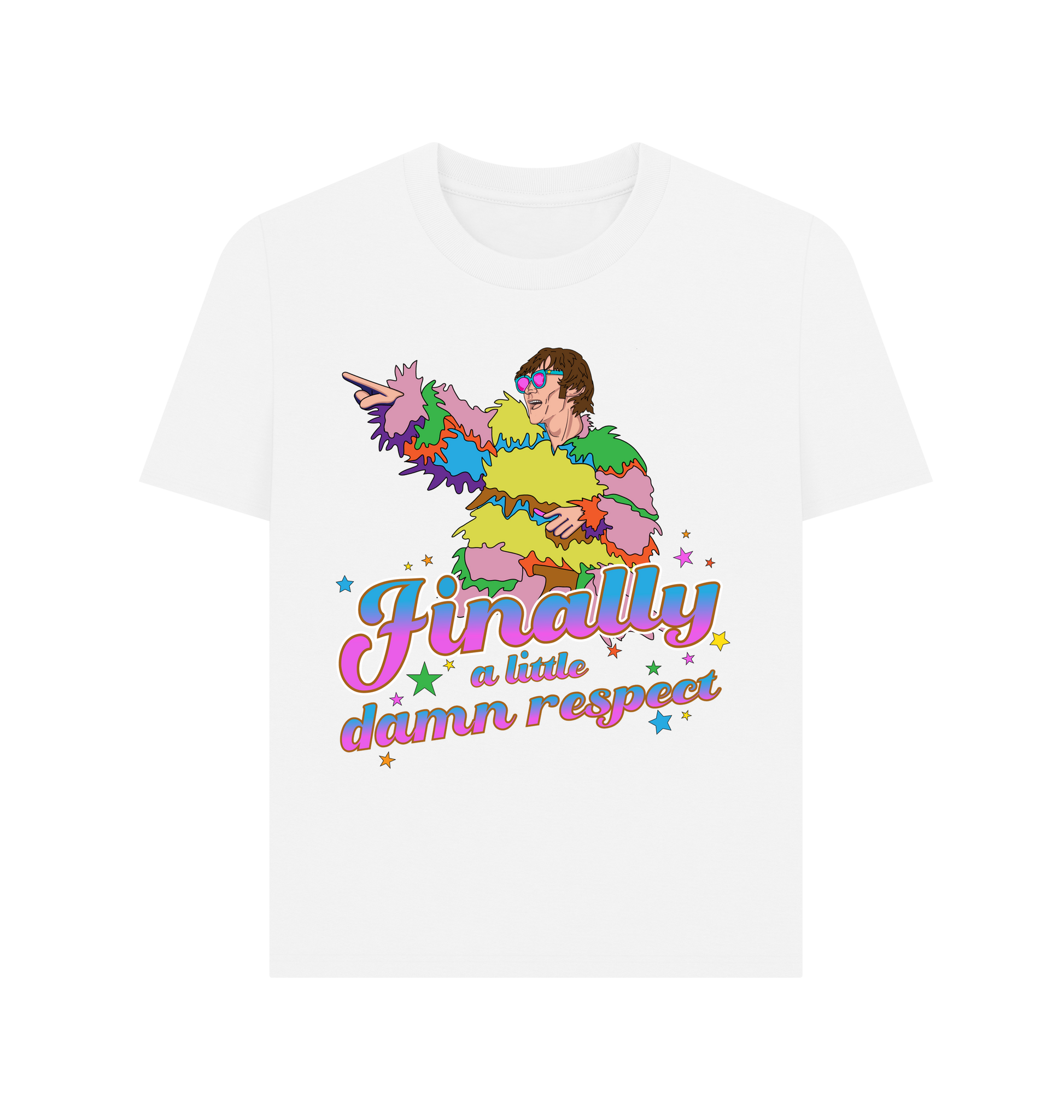 White Printed T-shirt Front